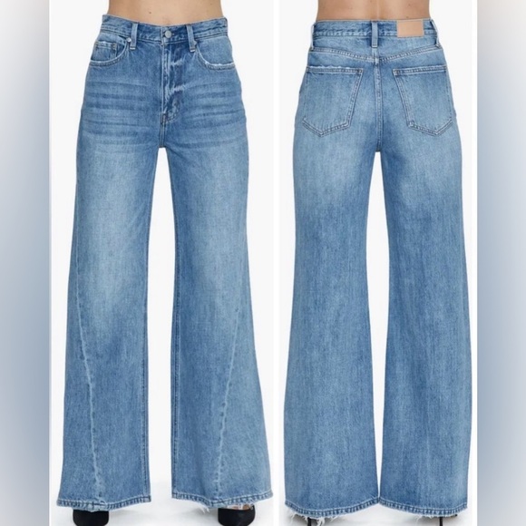 NWT Pistola Ruby Wide Leg Palazzo Jeans in Othello Blue Denim - Picture 5 of 14